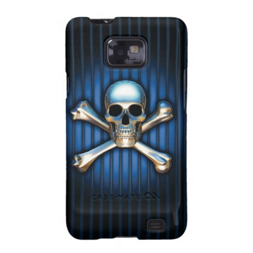 Caja azul de la galaxia de Samsung del cráneo Galaxy SII Coberturas
