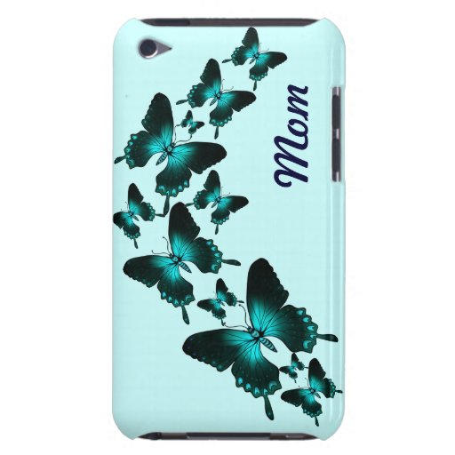 Caja azul de la "mamá" de la mariposa iPod Case-Mate protector