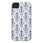 Caja azul del iPhone 4/4S del damasco del cadete iPhone 4 Case-Mate Protectores