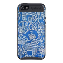 Caja azul del iPhone de Paisly del elefante iPhone 5 Carcasas
