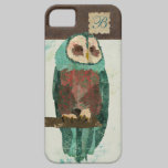 Caja azul del iPhone del monograma del búho de Ros cárcasas casemate