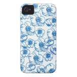 Caja azul floral del iPhone 4 Case-Mate iPhone 4 Cobertura