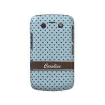 Caja azul y marrón de Blackberry de los lunares de Case-Mate Blackberry Coberturas