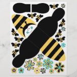Caja B del favor de la abeja del cumpleaños Tarjetones
