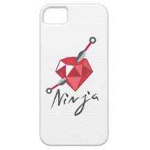 Caja blanca de rubíes del iPhone 5 de Ninja del fr iPhone 5 Cárcasas