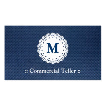 Caja comercial - modelo del azul del monograma del tarjetas personales