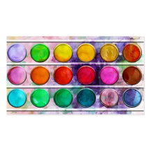 Caja de color colorida de la pintura de la diversi tarjeta de visita