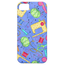 Caja de costura azul del iPhone de las nociones de iPhone 5 Case-Mate Protector
