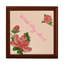 Caja de Jewlery: Vintage subió con amor Caja De Joyas