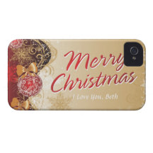 Caja de la casamata de las Felices Navidad 4 iPhone 4 Case-Mate Cobertura