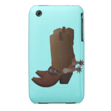 Caja de las botas de vaquero iPhone 3 cárcasa