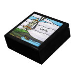 Caja de madera del lago windmill cajas de recuerdo
