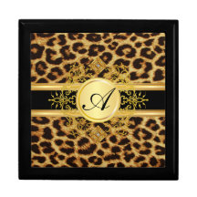 Caja de regalo de la joyería del estampado leopard