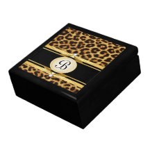 Caja de regalo de la joyería del recuerdo del leop