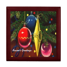Caja de regalo del ornamento del navidad
