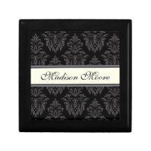 Caja de regalo negra y gris personalizada del dama