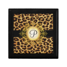 Caja de regalo para mujer de la joyería del leopar