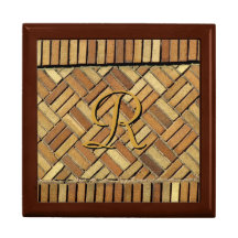 Caja de regalo - pared de ladrillo con el monogram