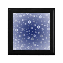 Caja de regalo roja de los copos de nieve