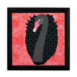 Caja de regalo roja del cisne negro
