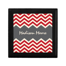 Caja de regalo roja y gris personalizada del model