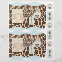 Caja de soplo AZUL del muchacho del safari mini 1 Tarjetas Publicitarias