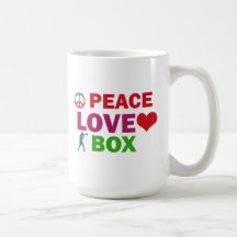 Caja del amor de la paz taza de café
