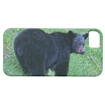 Caja del diseñador de la fauna del oso negro que c iPhone 5 Case-Mate cárcasas