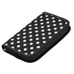 Caja del folio de Smartphone - lunar blanco y negr Planificadores