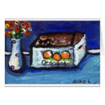 Caja del naranja del gato negro felicitacion 
