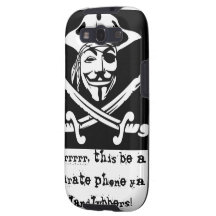 Caja del teléfono de la cara del pirata galaxy s3 fundas