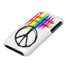 caja del teléfono de la paz del arco iris Case-Mate iPhone 3 protectores