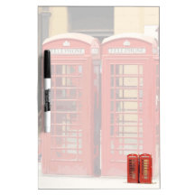 Caja del teléfono de Londres Pizarra Blanca