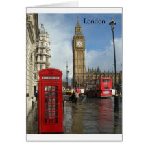 Caja del teléfono de Londres y Big Ben (St.K) Felicitación