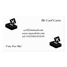 Caja del voto negro tarjetas de negocios