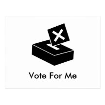 Caja del voto negro, voto para mí postales