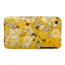 Caja floral amarilla Case-Mate iPhone 3 funda