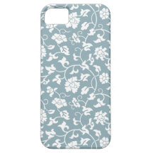 Caja floral azul del iPhone 5 del damasco de la mi iPhone 5 Case-Mate Carcasas