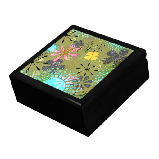 Caja floral retra de la baratija cajas de recuerdo