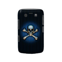 Caja intrépida del cráneo de la baya azul del negr case-mate blackberry carcasas