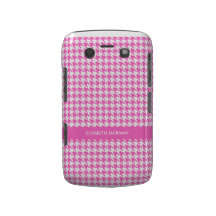 Caja intrépida rosada personalizada de Houndstooth Blackberry Bold Protectores