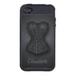 Caja negra bonita de Skinit del iPhone 4 del corsé funda skinit