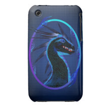 Caja negra de cuernos del dragón iPhone 3 Case-Mate protectores