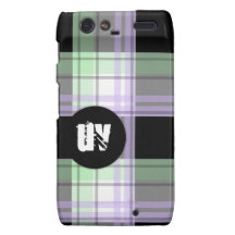 Caja negra verde púrpura de Droid RAZR del monogra Motorola Droid RAZR Fundas