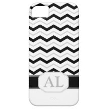 Caja negra y blanca gris del iPhone 5 del monogram iPhone 5 Protectores
