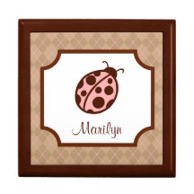 Caja personalizada de la mariquita caja de joyas
