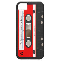 Caja personalizada retra roja de la cinta de caset iPhone 5 Case-Mate fundas