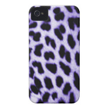 Caja púrpura del iphone 4 del estampado leopardo iPhone 4 Case-Mate cárcasa