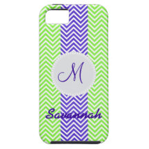 Caja rayada Chevron personalizada del iPhone del m iPhone 5 Cárcasa