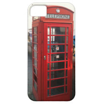 Caja roja británica del iphone de la cabina de tel iPhone 5 carcasa